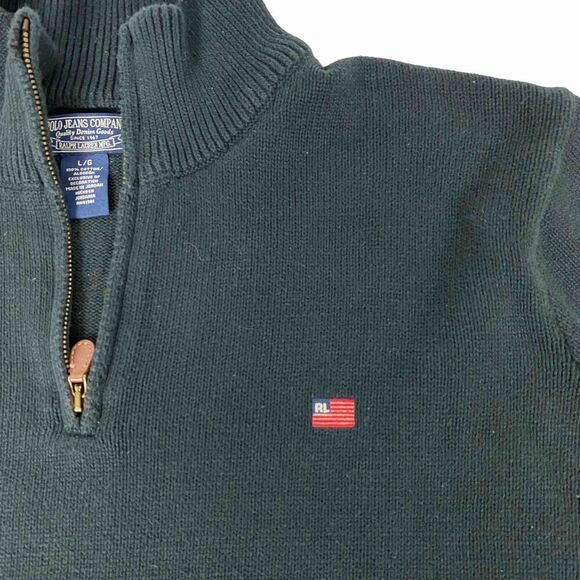 Polo Jeans Company Mens 1/4 Zip Sweater Large - Picture 4 of 7